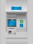 Realistic vector illustration of metallic gray ATM machine