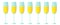 Realistic vector illustration set of transparent champagne glasses with sparkling white wine, on white background. Love