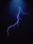 Realistic vector lightning on black energy background. Bright