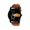 Realistic vector luxury Steel Watch for man and with brown leather watch