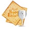 Realistic vector matza with kiddush cup for Jewish Passover