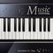 Realistic vector music festival poster piano with keyboard black and white square fit