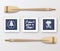 Realistic Vector Navy or Marine Picture Frames Set
