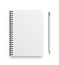 Realistic vector notebook and white pancil. Front view. - stock vector