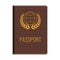 Realistic vector Passport mockup. Front cover of High detailed leather cover of passport.