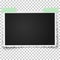 Realistic vector photo frame with retro figured edges on two pieces of sticky tape placed horizontally. Template photo design