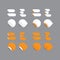 Realistic vector stickers - orange collection. Modern design, bl