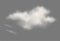 Realistic vector transparent isolated cloud. Cloudy fluffy sky illustration. Storm, rain cloud effects