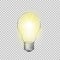 Realistic vector transparent light bulb