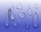 Realistic vector water splash drops liquid transparent raindrop 3d realistic wave blue illustration