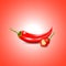 Realistic Vegetable chili and cut is isolated on background.Vector illustration.