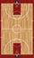 Realistic Vertical Basketball Court Illustration