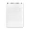 Realistic vertical lined notebook with shadow