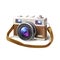 Realistic vintage film photo camera macro lens