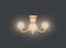 Realistic vintage lamp. 3d retro light furniture for interior. Luxury electric sconce with lampshade