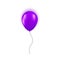 Realistic violet balloon isolated on white background. Design element for Birthday party, grand opening or Big Sale