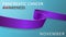 Realistic violet ribbon. Awareness pancreatic cancer month poster. Vector illustration. World pancreatic cancer day