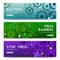 Realistic Viruses Horizontal Banners Set