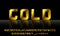 Realistic volumetric golden font set