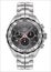 Realistic watch clock chronograph dark gray dial design for men fashion on white background vector