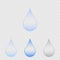 Realistic water drop. Pure, clean water drops. Water Rain. Gray background. Vector illustration