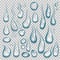 Realistic water drop. Transparent pure drops, tears splash and clearness droplets 3d vector set