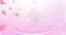 Realistic water droplet and sakura pistil flower falling down, creating a ripple wave on pink paddle surface background
