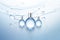 Realistic Water Droplets Banner Showcasing Pure Cosmetic Products