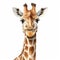 Realistic Watercolor Giraffe Portrait With Playful Cartoon Illustrations