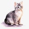 Realistic Watercolor Gray Kitten Transparent Png Clipart