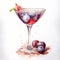 Realistic Watercolor Illustration Of Wine Cocktail
