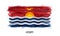 Realistic watercolor painting flag of Kiribati . Vector . Not auto trace . Use watercolour brush