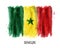 Realistic watercolor painting flag of Senegal . Vector