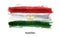 Realistic watercolor painting flag of Tajikistan . Vector