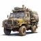 Realistic Watercolor Painting Of Post-apocalyptic Military Truck