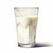 Realistic Watercolor Rendering Of A Glass Of Milk