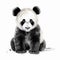 Realistic Watercolour Illustration Of A Baby Panda