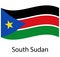 Realistic waving flag of the SOUTH SUDAN