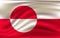 Realistic waving flag of the Waving Flag of Greenland, high resolution Fabric textured flowing flag,vector EPS10