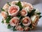 Realistic wedding roses long shot sharp focus