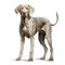 Realistic Weimaraner 2d Rendering: Detailed Flat Drawing With Caricature-like Style