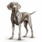 Realistic Weimaraner Standing Illustration On White Background