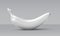 Realistic white banana isolated on grey background. 3D template for products, advertizing, web banners, leaflets. Vector