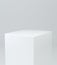 Realistic white box, cube, podium or blank pedestal. White platform. 3d illustration.