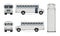 Realistic white bus vector mock-up