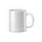 Realistic white ceramic coffee mug, ceramicware