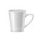 Realistic white ceramic coffee mug tapered tea cup