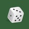 Realistic white dice. Gambling, casino, dice. Numbers: one, three, five.