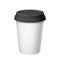 Realistic White Disposable paper Cup with black lid.