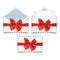 Realistic white envelopes set, open, closed, blank paper sticking out and decorative red bow, vector illustration